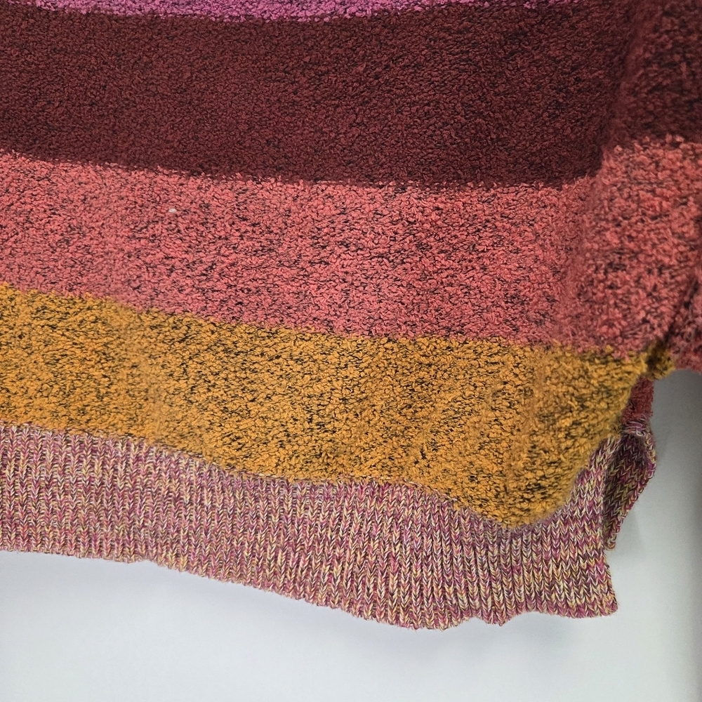 Free People Candyland Stripes Orange Pink Pullover Terry Sweater Size XS - Picture 4 of 8